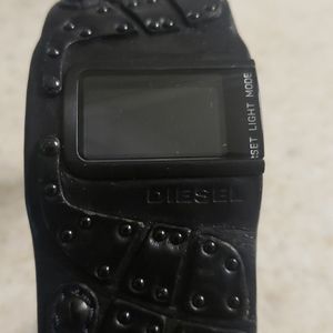 DIESEL "ART DECO" DIGITAL LEATHER WATCH!